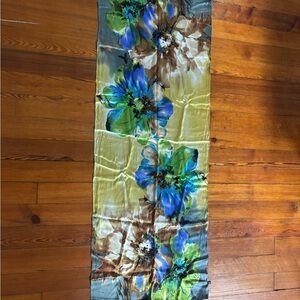 Abstract Floral Silk Scarf